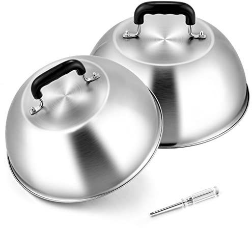 Joyfair 12” Basting Cover, 2Pcs Melting Dome Barbecue Tool Sets (No Vent)