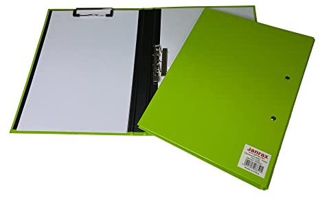 Janrax A4 Klemmbrett Dokumentenklemme Aktenordner - Faltbare laminierte Platte mit Metallclip und Klemme