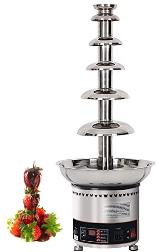 SPLIND Fontaine À Chocolat Commerciale, Pot De Fonte De Sauce en Acier Inoxydable À 4/5/6/7 Niveaux, Chauffe-Sauce pour Fondue Au Chocolat pour Fête, Restaurant, Mariage Et Anniversaire
