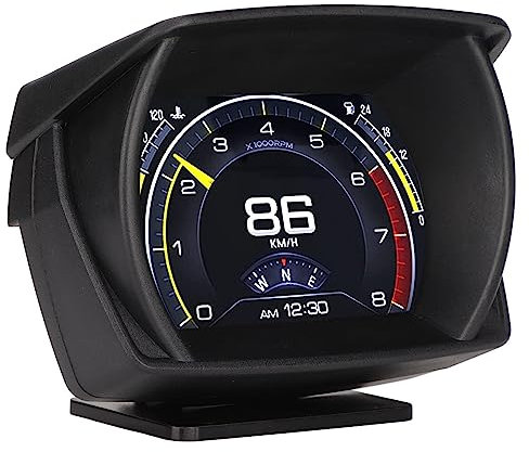 Auto HUD, 9 Alarm Anzeige, Farb LED Anzeige, Kommt mit OBD II Kabel und Komplett Set Zubehör, Plug and Play, Multi Daten Monitor für OBD II Kompaktwagen