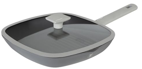 Berlinger Haus Bistecchiera antiaderente in alluminio con coperchio | Adatta al forno | versatile padella con apertura a goccia con manico staccabile, padella per grande superficie di cottura, senza