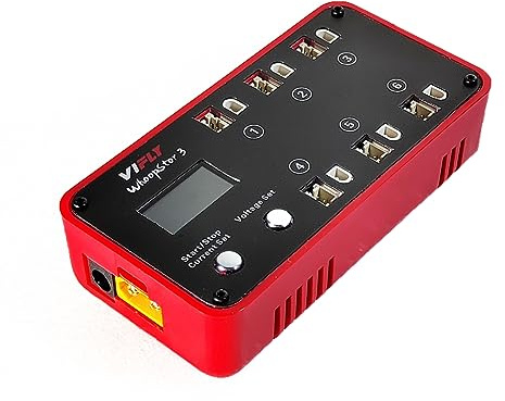 VIFLY WhoopStor V3 1S LiPo Akku Lagerspannungs- Lade- und Entladegerät mit LCD Display Tiny Whoop Ladegerät mit PH2.0 und BT2.0 Anschlüssen
