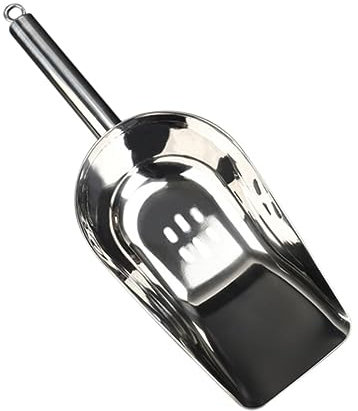 Luxshiny 1pc Stainless Steel Ice Filter Scoop Multifunctional Scoop for Candy Nuts and Grains Comfortable Grip Design Dishwasher Safe for Kitchen and Bar Use
