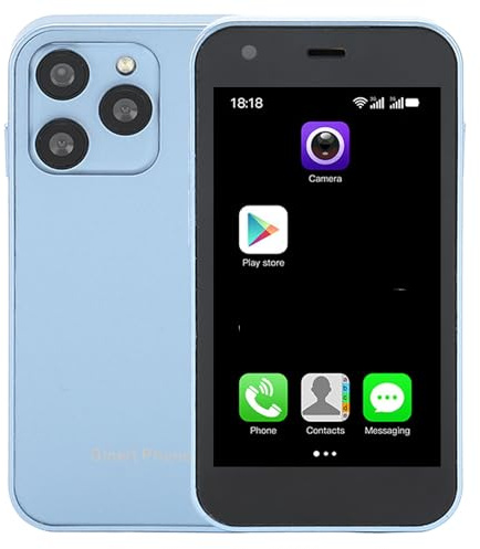 WiFi Smartphone, Dual SIM 3G Camera Smartphone 1000mAh HD for Outdoors (Blue)