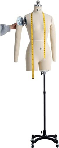schneiderpuppe Weiblich Schaufensterpuppe Kleiderformen Höhenverstellbare Puppe mit Armen und Rädern zum Nähen von Kleidung for Clothing Shop Dresses ( Color : White , Size : XXL-88 )