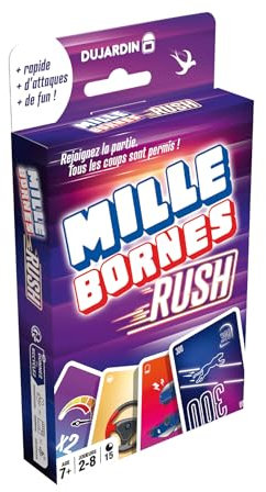 Dujardin – Mille Bornes Rush – Jeu de société – Jeu de Cartes – Atteignez Les 1000 bornes en Premier – A Jouer en Famille ou Entre Amis – 2 à 8 Joueurs – Dès 7 Ans
