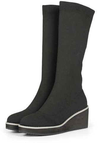 BOTTES HAUTES DE TYPE CHAUSSETTE À TALON COMPENSÉ PERINTON