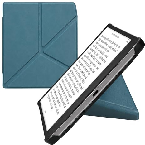 kwmobile Skyddsfodral för Pocketbook Era/Era Color fodral – konstläder fodral – eReader vikbart fodral med automatisk sömnfunktion – skydd med stativ – petrol