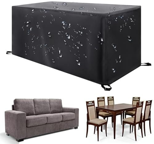 XDPBLM Abdeckung für Gartenmöbel - 230x95x70cm(LxWxH) Rechteckige 420D Oxford Gewebe Anti-UV Wasserdicht Loungesofa Abdeckung Gartentisch Wasserdicht Abdeckplanen für Gartenmöbel Plane