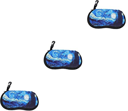 WRITWAA 3st Sonnenbrillentasche Sonnenbrillenhalter Großes Sonnenbrillenetui Brillensicherheit Aufbewahrungsbox Für Brillen Weiche Brillenetuis Für Die Reise Brillenetui Mit Clip Neopren