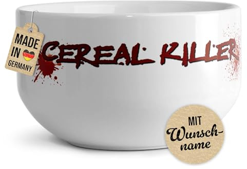 Print Royal PR Müslischale mit Name selbst gestalten für Cereal Killer - Geschenke zum Geburtstag, Weihnachten, Danke sagen | Personalisierte Geschenke, Keramik, 500 ml