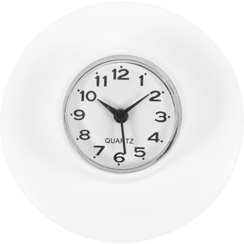 PRETYZOOM wasserdichte Badezimmeruhr Mit Saugnapf Kleine Wanduhr Für Dusche Und Spiegel Beschlagfreie Uhr Mit Glasoberfläche Für Bad Und Küche