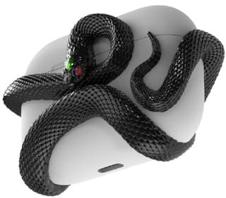 BOWTONG Snake Earphone Case Headset Protective Case Resin Headphone Airpodspro Case Cover Halloween Early for AirPods Pro/Pro2