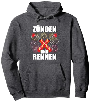 Zünden und rennen Feuerwerk Pyrotechniker Böllern Pullover Hoodie