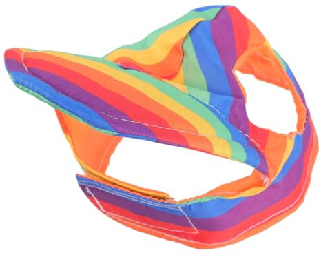 BESPORTBLE Stylische Hundemütze Mit Ohrlöchern Atmungsaktiv Und Regenbogen Baseball-Hut Für Haustiere Für Outdoor-aktivitäten Und Sonnenschutz