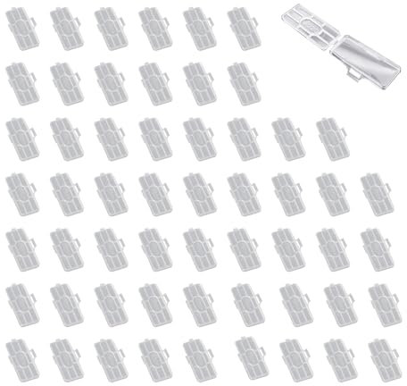 LERANXIN Kabelbeschriftung Clips, 70 Stück Kabelmarkierer 40 x 20 mm, Wiederverwendbare Kabeletiketten für Kabelorganisation, Transparent kabeletiketten, für Büro, Werkstatt und Zuhause