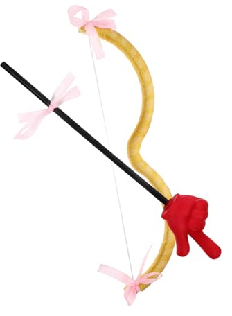 Healifty Valentinstag Kostüm Für Frauen Kreatives Cosplay Mit Bogen Und Pfeilen Für Partys Und Maskeraden Inklusive Rotem Handzeichen Und Goldener Bogen