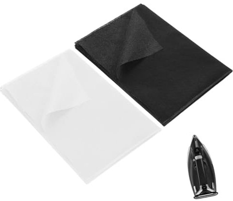 Pack of 2 Ironing Fleece 100 x 100 cm, Ironing Fleece Double-Sided Adhesive Volume Fleece, Non-Woven Fabric Iron, Non-Woven Fix for Ironing on Both Sides, Ironing Fleece Fabric for Sewing, Ironing