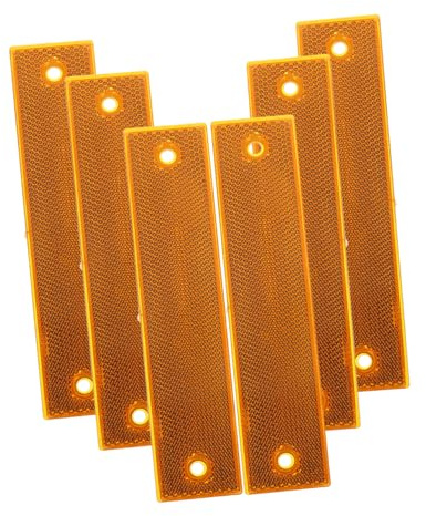 CTIRCHIU 6 Pack Reflective Sign Post Panels High Visibility Road Markers for Driveway Parking Areas and Street Guidance Rectangular Reflectors for Posts Traffic Warning Panels