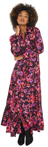 Joe Browns Pink Floral Maxi Shirt Dress Robe, Rouge, 44 Petite Femme