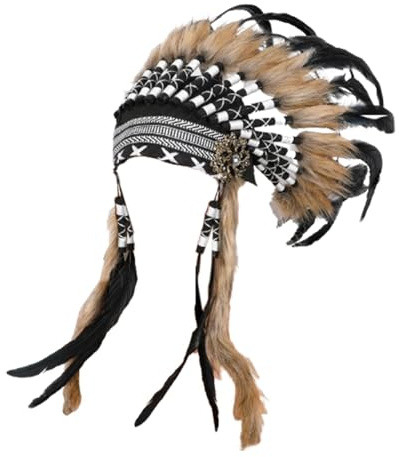Amagogo Häuptling Indianerhut Federkopfschmuck Kopfschmuck für Halloween Bühnenshow Karneval