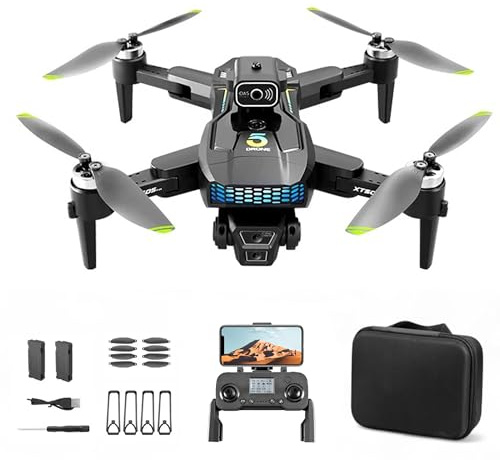 Drone with Camera 4K Professional, GPS Auto Return, Brushless Motor, 2 Batteries, Follow me, Orbit Flying, Multiple Cameras, HD Image Transmission, 360° Roll, Obstacle Avoidance, for Adults (Black)