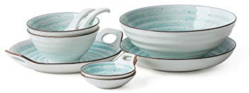 GIQKDZNUO Set da tavola in Ceramica, Cucina e Sala da Pranzo, Servizio, Set di stoviglie in Smalto reattivo Creativity, Piatti, Ciotole, Set di Piatti e Ciotole per Picnic e Camper, Creativity Villa