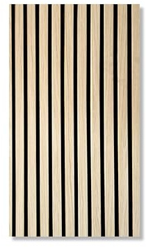 Akustikpaneele AURA Balance Light Oak 240x60cm | Wandpaneel Holzoptik hell | Filz Akustikpanel | acoustic wall panel | Schallschutz Wand | Filz: Schwarz | 1 Stück | 1,44 m²