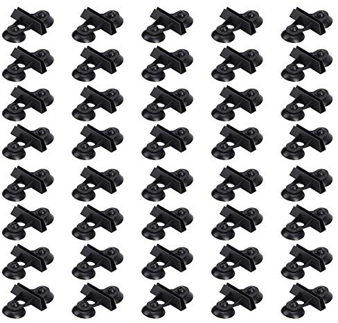YolieraArt Aquarium Divider Clips with Suction Cups, 40PCS PVC Fish Tank Separator Bracket, for Breed Divide, Compartment (Black)