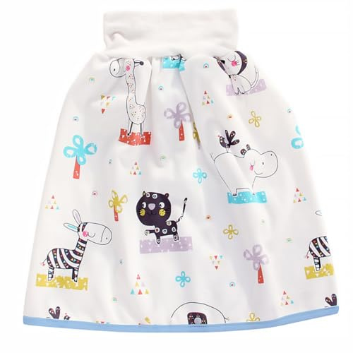 HOOTNEE Falda de Pañal para Bebés Lavable y Reutilizable Pantalones de Pañal de Cintura Alta Algodón 100% Puro y Transpirable Talla L 3 a 8 Años Protección contra Escapes para