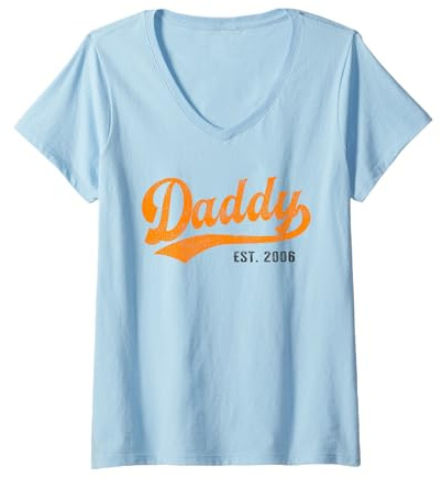 Femme Meilleur Papa du Monde - sans Blague - Papa Depuis 2006 T-Shirt avec Col en V