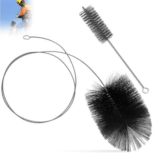 Chimney brush set, 30cm wire brush & 2m long chimney brush, wire chimney cleaning brush for cleaning fireplaces and chimneys