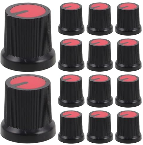 Gitarrenknopf 6mm Wh148 Einzel Doppel Kunststoff Rot | Pflaumenblütenform, für Verstärker und E-gitarre, Leichtes Drehen, Stilvoller Schutz, 50 Stück