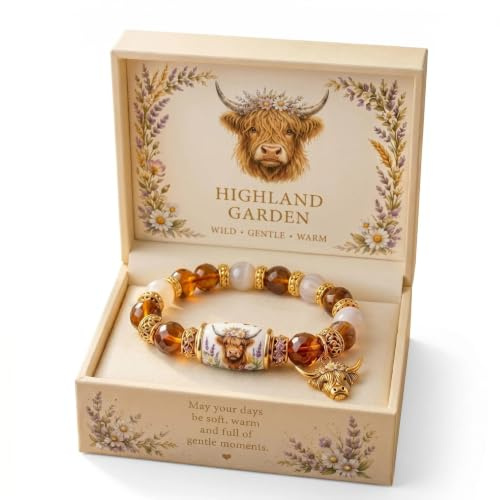 Cosiesnest Highland Cow Bracelet Beaded Bracelets for Women And Men Highland Cow Charm Bracelet Highland Cow Gifts for Women Western Jewellery for Daily Wear Party Gifting Occasions