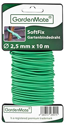 GardenMate Trädgårdstråd 12X 2,5 mm x 10 m, gummiöverdragen ståltråd