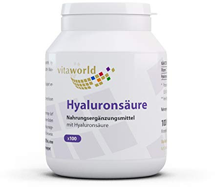 Vita World Pack di 3 Acido Ialuronico 100mg 3 x 100 Capsule Vegano Made in Germany