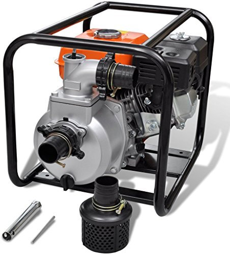 Festnight Pompe à Eau Moteur Essence pour Jardin 48 x 37 x 38 en Métal 3,6 L Orange, Noir et argenté