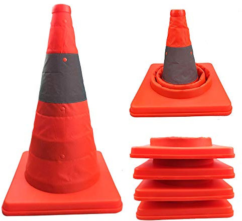 Liben Annurssy Faltbare Sicherheitskegel, 4-teilig, 39,1 cm, Mehrzweck-Pop-Up-reflektierend, für Straßenparkplätze, Orange