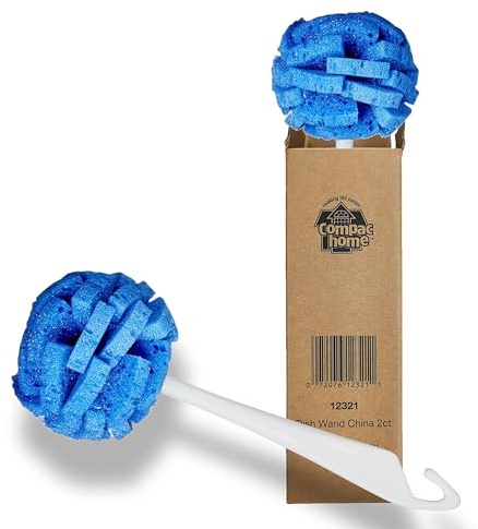 Compac Home Dish Wand China Durable Foam Sponge Petals Brush and Clean Dishes, Pots, Bottles, & Glassware, 2 Count