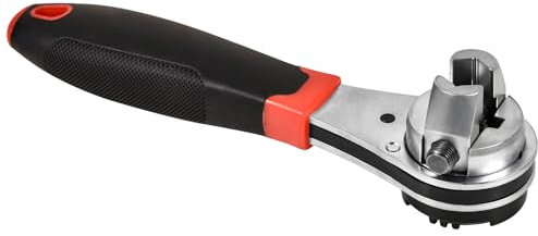 SaferCCTV Llave de carraca ajustable de 8 pulgadas, herramienta de rendimiento, doble accionamiento, capacidad de trinquete de cabeza flexible de 1/4-7/8 pulgadas