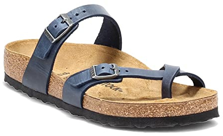 Birkenstock Women's Mayari Oiled Leather Sandals, Blue, 4 UK