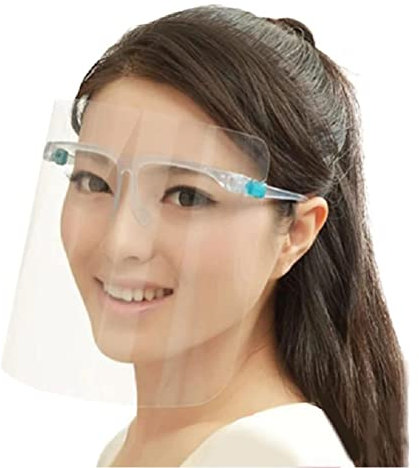 SB Components Visiera protettiva integrale in plastica, regolabile, trasparente, resistente per prevenire saliva, fumi di olio, lenti anti-appannamento per attività quotidiane e lavoro (10 pezzi)