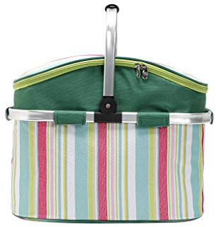 Picknickkorb mit großer Kapazität im Freien Klappbarer Picknickkorb, dicht dicht, weiche Tragbare Kühlerbeutel mit genäht im Rahmen, zum Picknick-Strand Picknickkörbe Set Geschenk für Jungen Mädchen