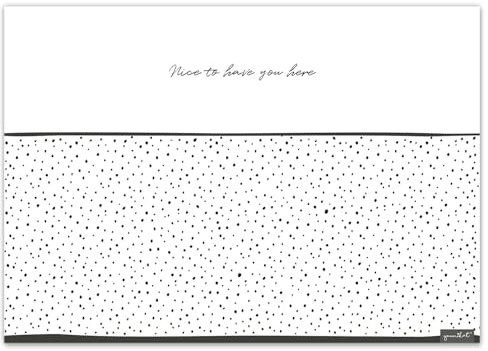 younikat 100 Tischunterlagen mit Dots Motiv DIN A3 eckig weiß - dv1026 | Papier-Tischunterlagen mit Dots-Motiv, Einweg-Tischsets zum Schutz vor Schmutz für Feiern und Gastronomie