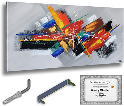 Monica Mirafiori I 100% HANDGEMALT I Gemälde Escape 120x60cm | Gemälde Handgemalt | Acrylgemälde | Sehr Großes Acrylbild I Moderne Kunst I Kunstbilder