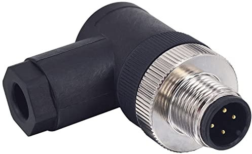 Lonlonty - Connettori per aviazione maschio, 12 mm, 4 poli, AC 250 V, 5 A, IP67 M12 ad angolo retto