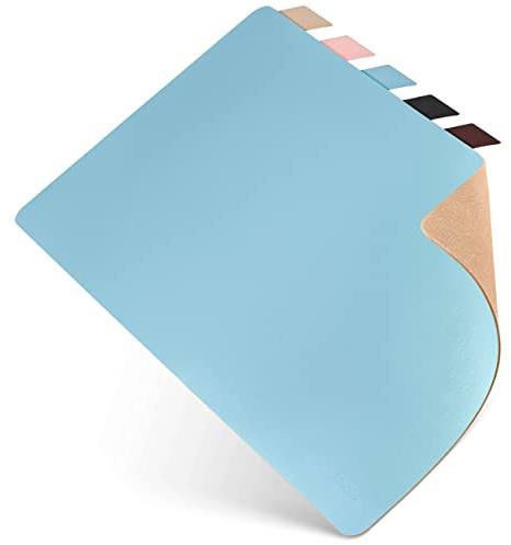 PIETVOSS Schreibtischunterlage aus recyceltem Leder - Ökotex zertifizierte Schreibtisch Unterlagenmatte, 100% Made in Germany - Petrol, 60 x 35 cm