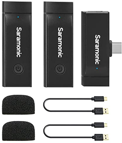 Saramonic Micrófono inalámbrico Android, Blink GO-U2 Micrófono inalámbrico Lavalier con cancelación de Ruido para Dispositivos Samsung/LG/Pixel/Android Type-C
