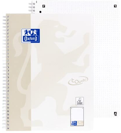 Oxford Touch Collegeblock A4 punktkariert/dotted, 160 Seiten, lichtgrau, 1 Stück