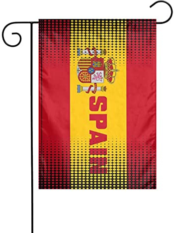 Spagna Bandiera Espana Bandiera da giardino Bandiere spagnole a doppia faccia Decorazione Bandiera da cortile Bandiera per feste all'aperto Banner 12x18 pollici